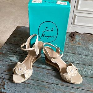 Jack Rogers Clare Rope Wedge in Bone Size 11M Gently Used